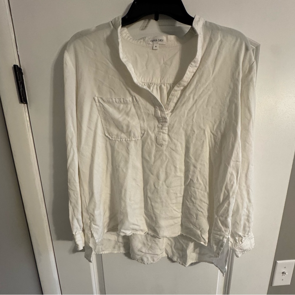 Olivia Grey Cream Blouse